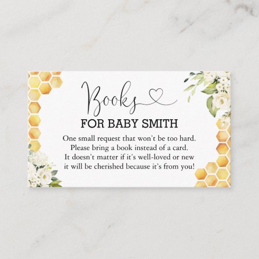 Mommy to Bee Books for Baby Shower Enclosure Card エンクロージャーカード (正面)