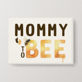 Mommy to Bee Bumblebee Honeycomb Baby Shower 缶バッジ (正面)
