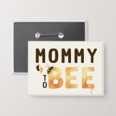 Mommy to Bee Bumblebee Honeycomb Baby Shower 缶バッジ (正面/裏面)
