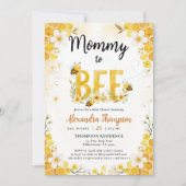 Mommy to Bee Cute Whimsical Floral Baby Shower 招待状 (正面)