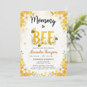 Mommy to Bee Cute Whimsical Floral Baby Shower 招待状 (スタンド正面)