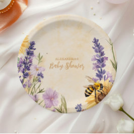 Mommy to Bee Floral  Baby Shower ペーパープレート