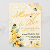 Mommy to BEE Gender Neutral Baby Shower 招待状 (正面/裏面)