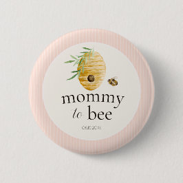 Mommy To Bee Girl Bumblebee Baby Shower Family Pin 缶バッジ