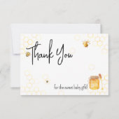 Mommy to Bee Honeyシック男女兼用ベビーシャワー サンキューカード (正面)