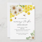 Mommy to Bee、Honey BeeとデイジーBaby Shower 招待状 (正面)