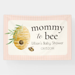 Mommy To Bee Honey Bee Pink Girl Baby Shower  横断幕
