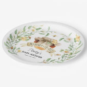 Mommy-to-Bee Honey Waterカラーエレガントベビーシャワー ペーパープレート (アングル)