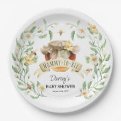 Mommy-to-Bee Honey Waterカラーエレガントベビーシャワー ペーパープレート (正面)