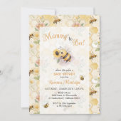 Mommy to Bee Honeycomb Bee Custom Baby Shower 招待状 (正面)