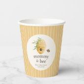 Mommy To Bee Striped Yellow Honey Bee Baby Shower  紙コップ (正面)