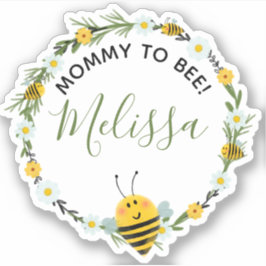 Mommy to Bee Water かわいらし Color Bee Baby Shower シール