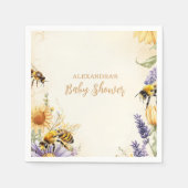 Mommy to Bee Wildflowers Baby Shower スタンダードカクテルナプキン (正面)