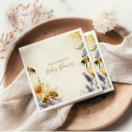 Mommy to Bee Wildflowers Baby Shower スタンダードカクテルナプキン