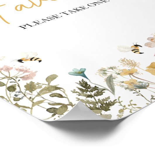 Mommy to Bee Wilflower赤ちゃんシャワーの好意 ポスター (角)