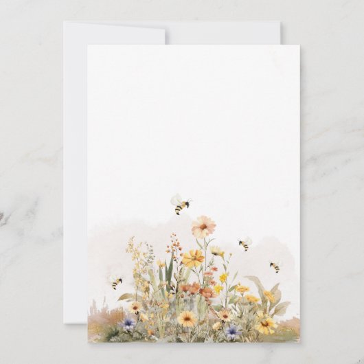 Mommy to Bee Wilflower赤ちゃんシャワー 招待状 (裏面)