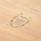 Mommy to Bee Wilflower赤ちゃん男女兼用シャワー アクリル招待状 (レイダウン)