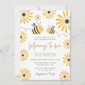 Mommy to bee Yellow Bee and Sunflower Baby Shower 招待状 (正面)