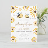 Mommy to bee Yellow Bee and Sunflower Baby Shower 招待状 (スタンド正面)
