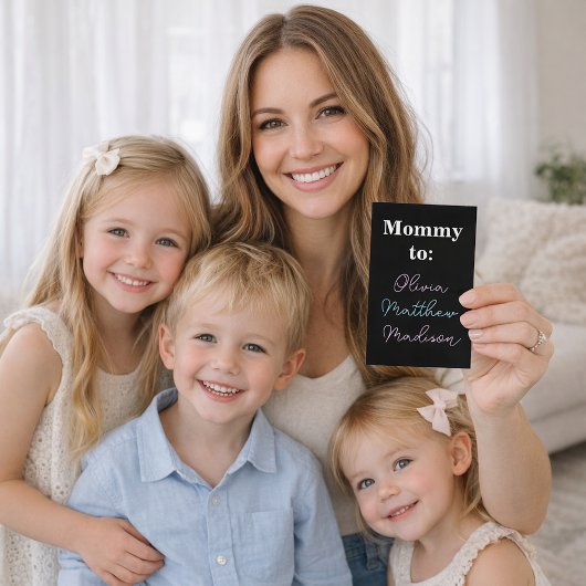 Mommy to: Pink Blue Kids Names Calling Card コーリングカード