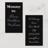 Mommy to: Pink Blue Kids Names Calling Card コーリングカード (正面/裏面)