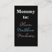 Mommy to: Pink Blue Kids Names Calling Card コーリングカード (正面)