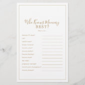 Mommy Triviaのゲームを知っているミニマル最高の金ゴールド チラシ (正面)