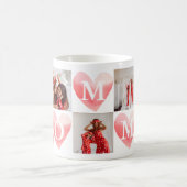 Mommy Waterカラーハートコラージュ コーヒーマグカップ (中央)