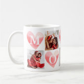 Mommy Waterカラーハートコラージュ コーヒーマグカップ (左)