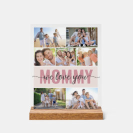Mommy We Love You Photo Collage Pink 7写真 アクリルサイン