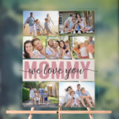Mommy We Love You Photo Collage Pink 7写真 アクリルサイン (ニュートラル)