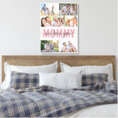 Mommy We Love You Photo Collage Pink 7写真 キャンバスプリント (インサイチュ (寝室))