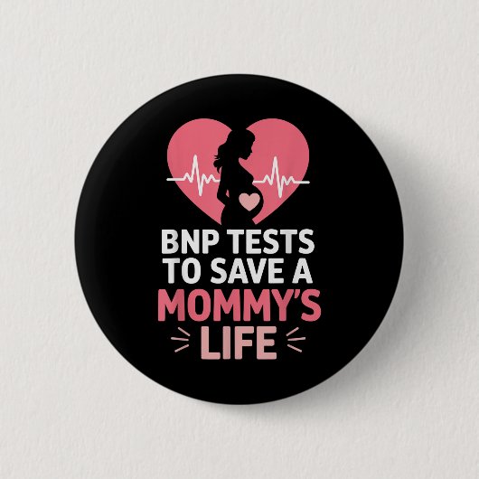 Mommysライフ救ハートに対するBnpテスト 缶バッジ (正面)