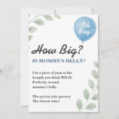 Mommys Belly Baby Shower Game Balloon Eucalyptus 招待状 (正面)