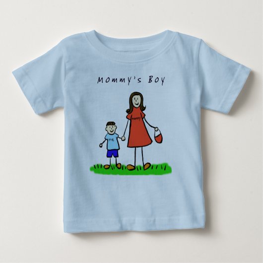 Mommy's Boy Shirt（ブルネット） ベビーTシャツ (正面)