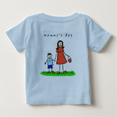Mommy's Boy Shirt（ブルネット） ベビーTシャツ (裏面)