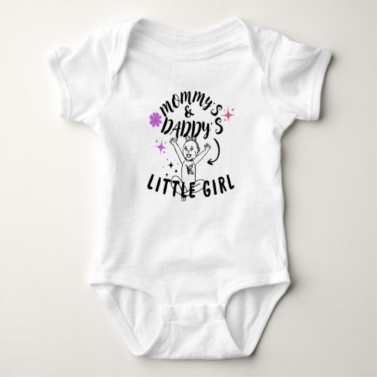 Mommy's & Daddy's Little Girl ベビーボディスーツ (正面)