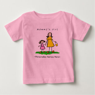 Mommy's Girl - Brunette Mother & Duter Shirt ベビーTシャツ