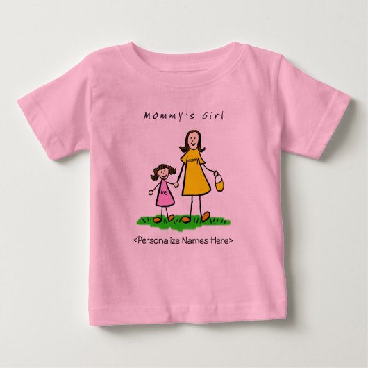 Mommy's Girl - Brunette Mother & Duter Shirt ベビーTシャツ (正面)