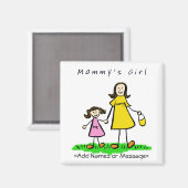 Mommy's Girl - Mother & Daughter Brunette Magnet マグネット (正面/裏面)