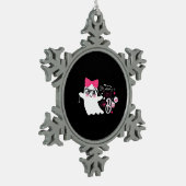 Mommys Little Boo Halloween Classic Design スノーフレークピューターオーナメント (左)