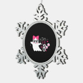 Mommys Little Boo Halloween Classic Design スノーフレークピューターオーナメント (右)