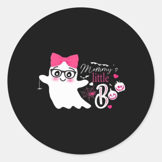 Mommys Little Boo Halloween Classic Design ラウンドシール (正面)