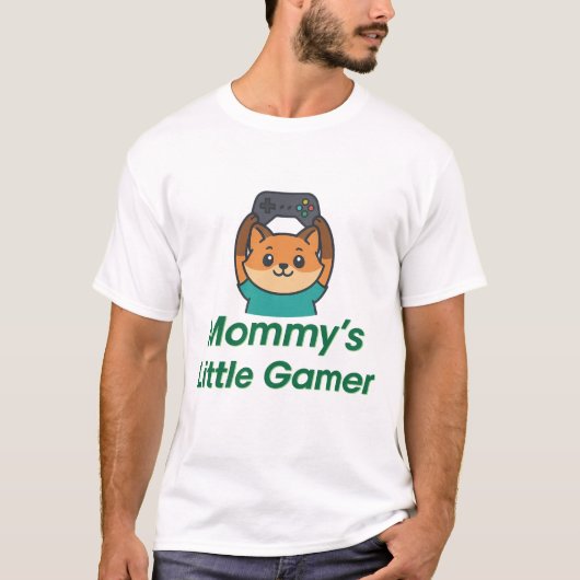Mommy's Little Gamer – かわいいゲームデザイン 子供へ Tシャツ (正面)