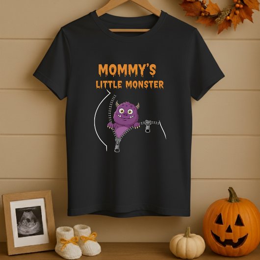 Mommys Little Monster Halloween Maternity Tシャツ