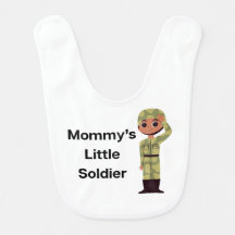 Mommy's Little Soldierベビー用ビブ – 男の子