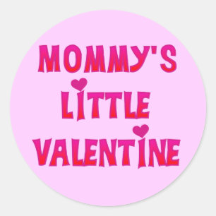 Mommy's Little Valentine Tシャツとプレゼント ラウンドシール