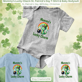 Mommy's Luckyチャームセント・パトリックの日Tシャツ& ベビーボディスーツ