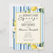 Mommy's Main Squeeze Lemon Blue Boy Baby Shower 招待状 (正面)