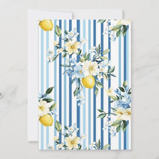  Mommy's Main Squeeze Lemon Blue Boy Baby Shower 招待状 (裏面)